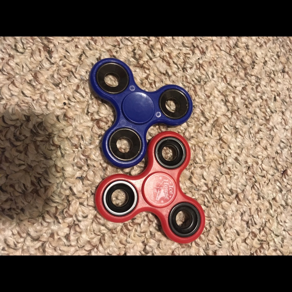 Two Fidget Spinners Red Blue Like New